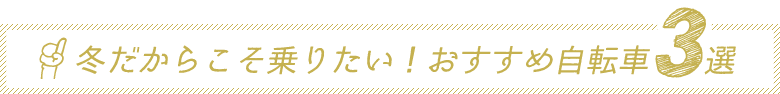 冬だからこそ乗りたい!おすすめ自転車3選