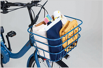 通園・お買い物に便利なフロントバスケット